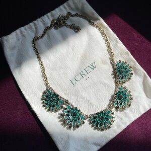 J.Crew Emerald Floral Necklace